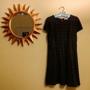 Short Sleeve Loft Black Gold Studded Dress